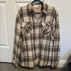 Wrangler Authentics Men's Long Sleeve Sherpa Lined Shirt Jacket, L